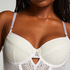 Malika padded longline underwired bra, White
