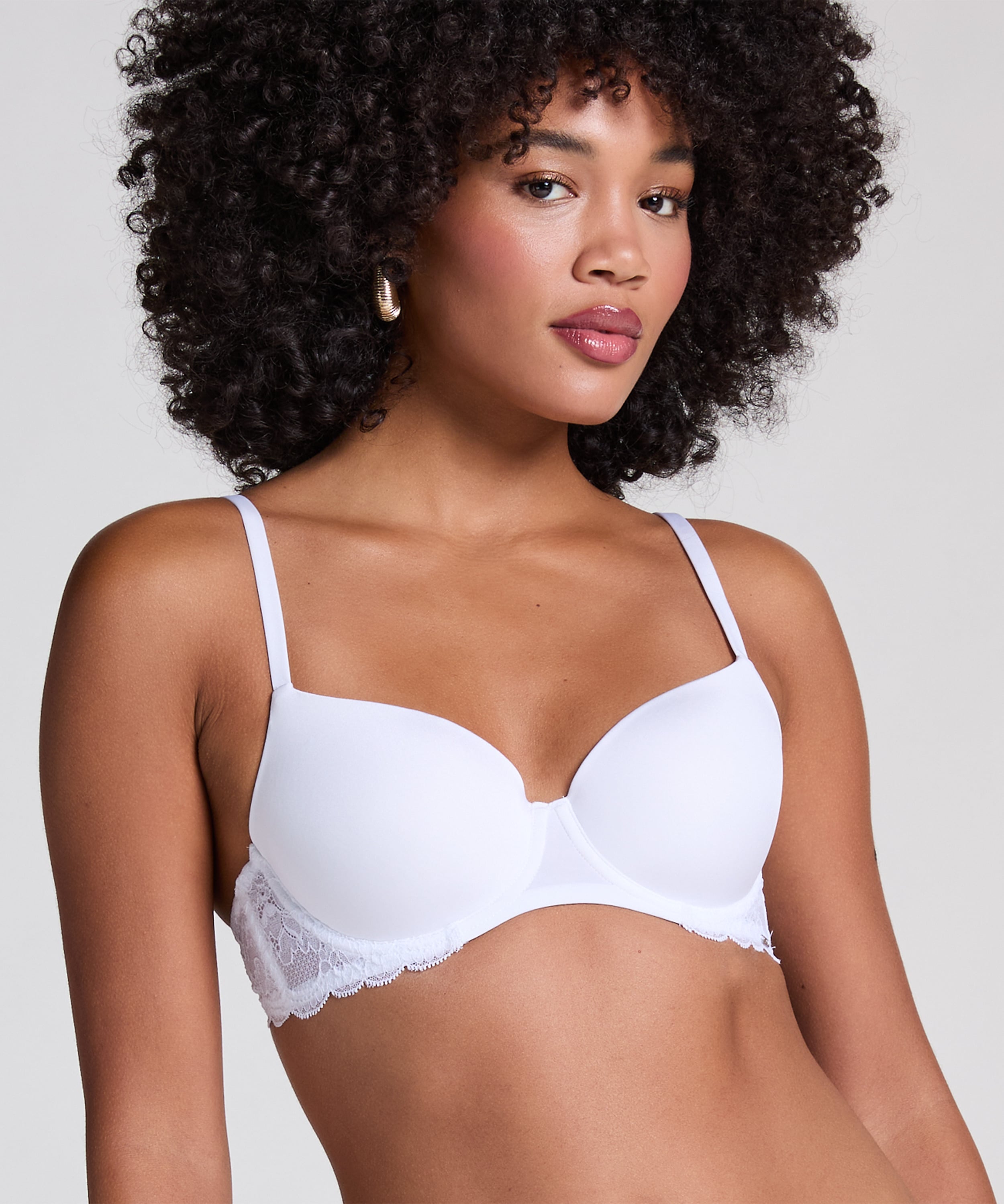 Angie Padded Underwired Bra, White, main