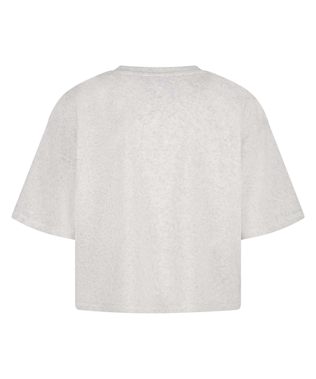 Short-sleeve velours top, Gray