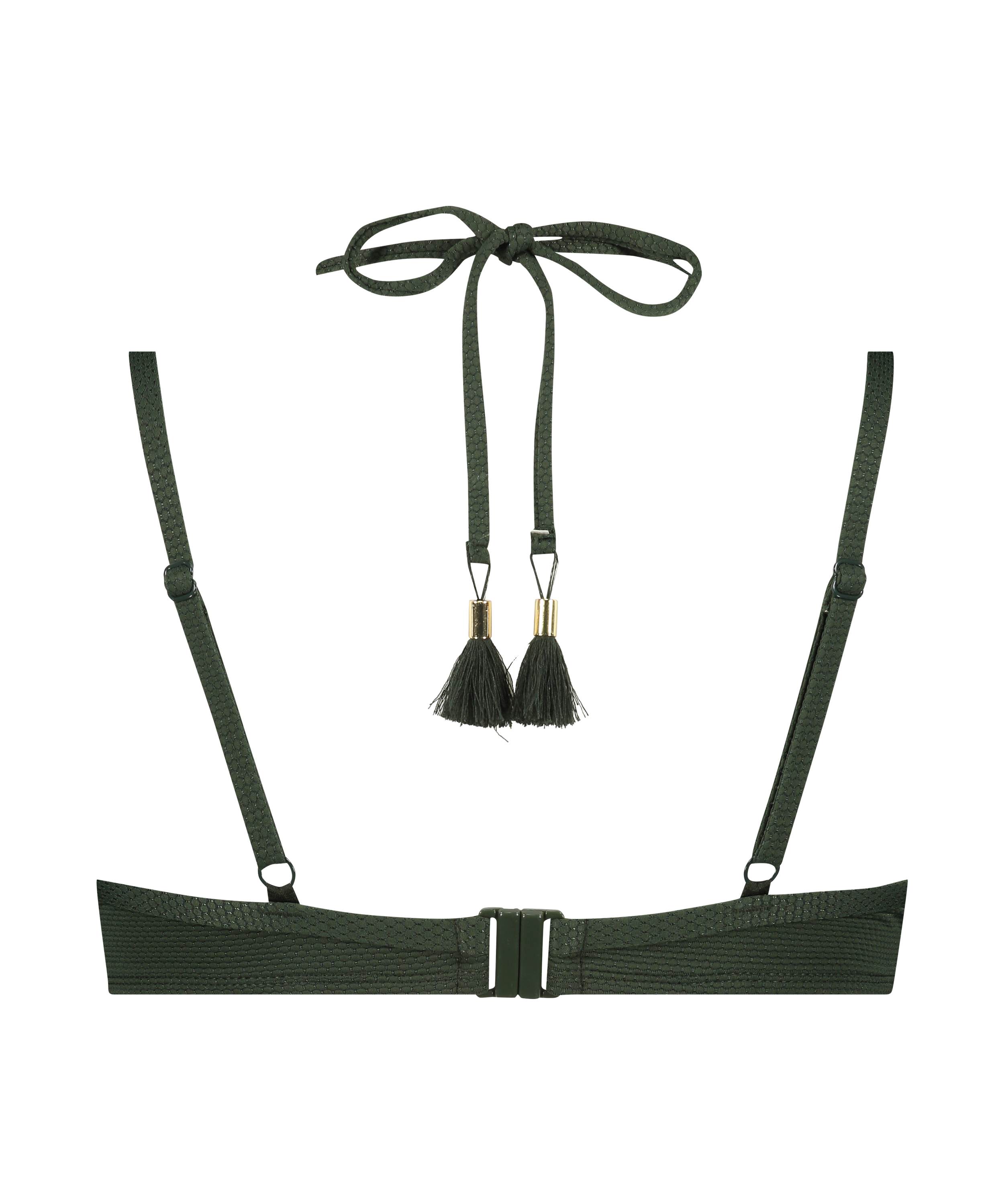 Scallop Glam Padded Underwired Bikini Top, Green, main