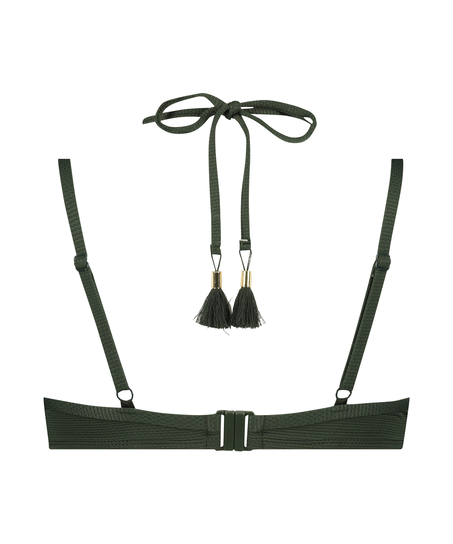 Scallop Glam Padded Underwired Bikini Top, Green