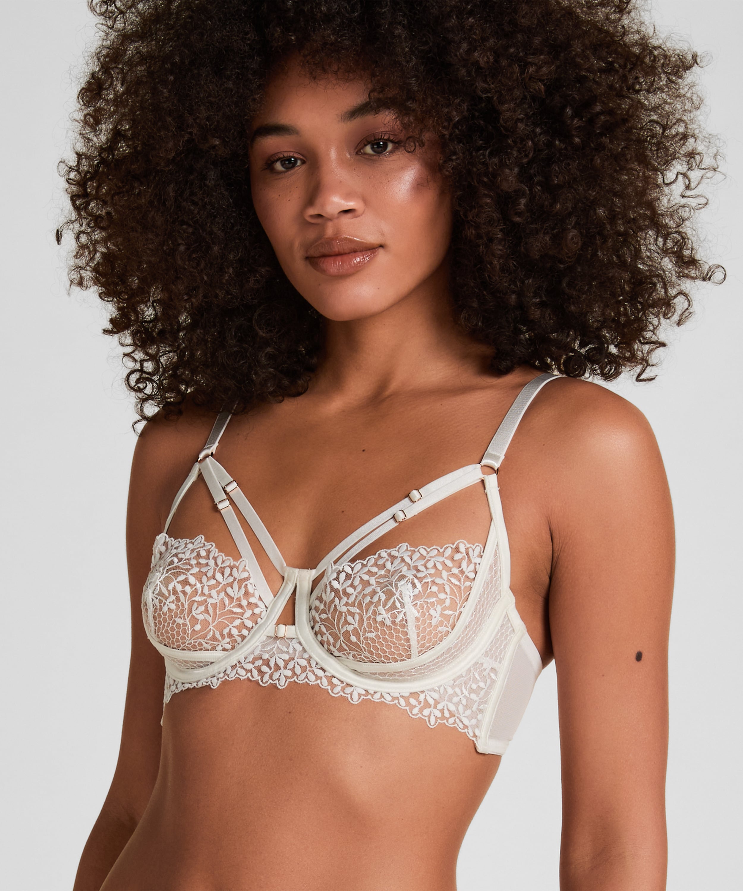 Kristina Non-Padded Underwired Longline Bra, White, main