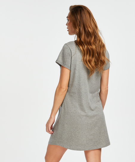 Short-Sleeved Maternity Nightshirt, Gray