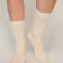 Cashmere Blend Ribbed Socks, White