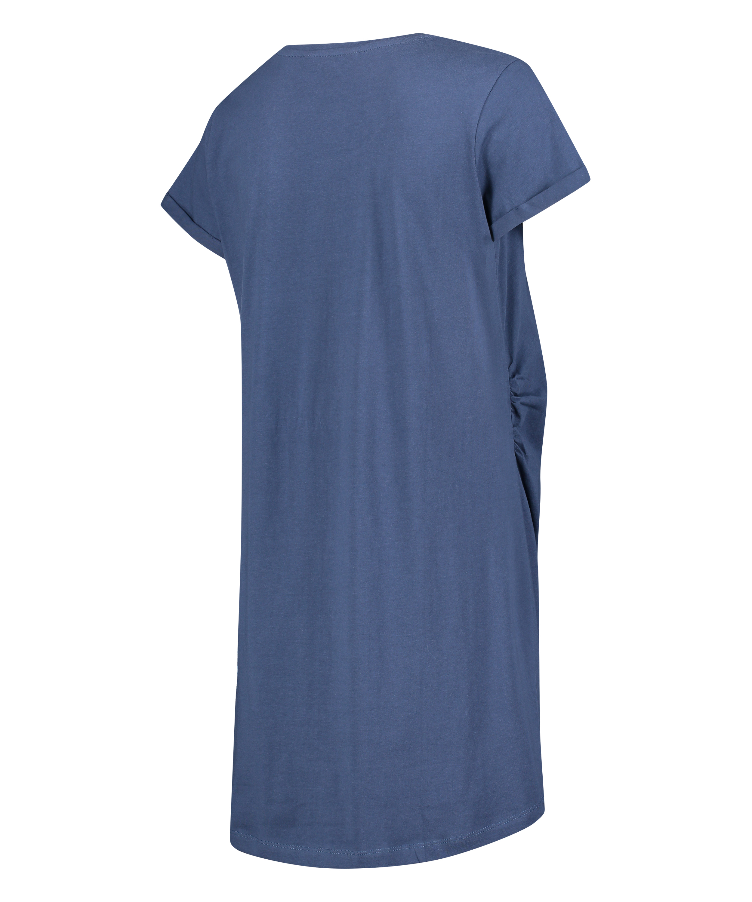 Short-Sleeved Maternity Nightshirt, Blue, main
