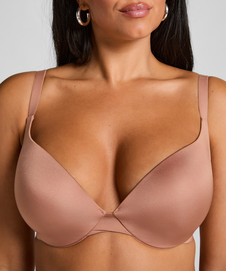 Smooth Padded Underwired Push-Up Bra, Brown