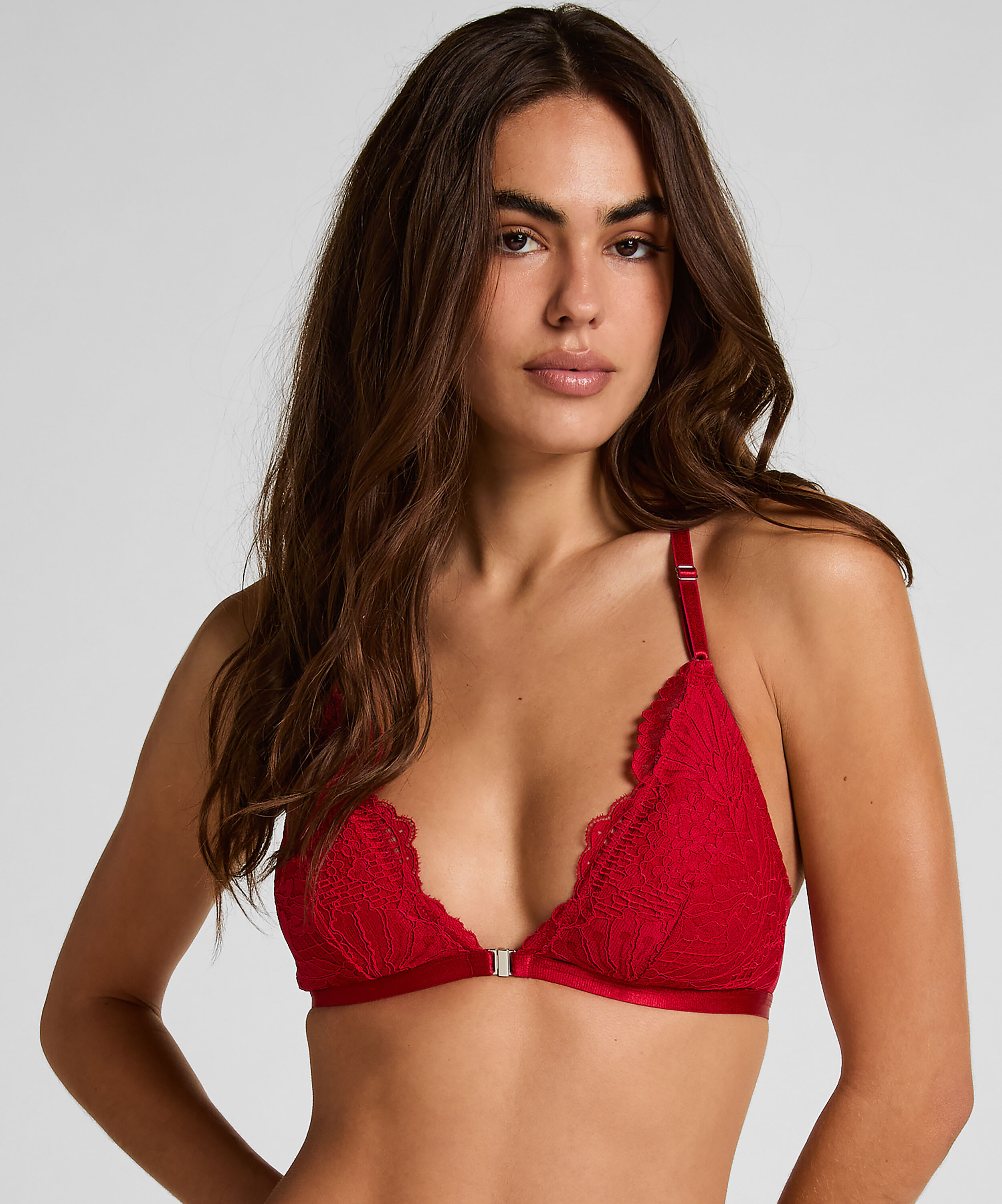 Whitney Triangle Bralette, Red