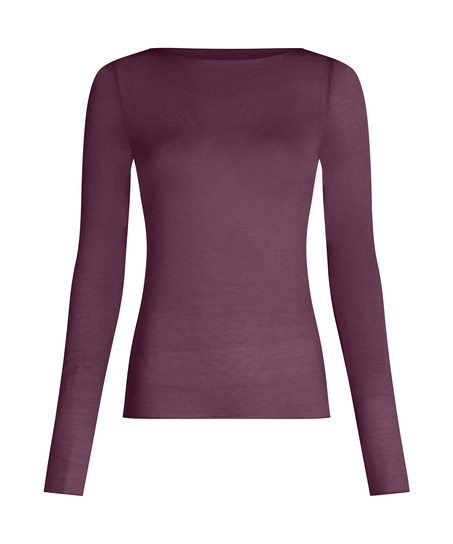 super soft Boatneck shirt with Cashmere, Purple