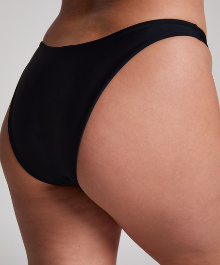 Luna High-Leg Bikini Bottoms, Black