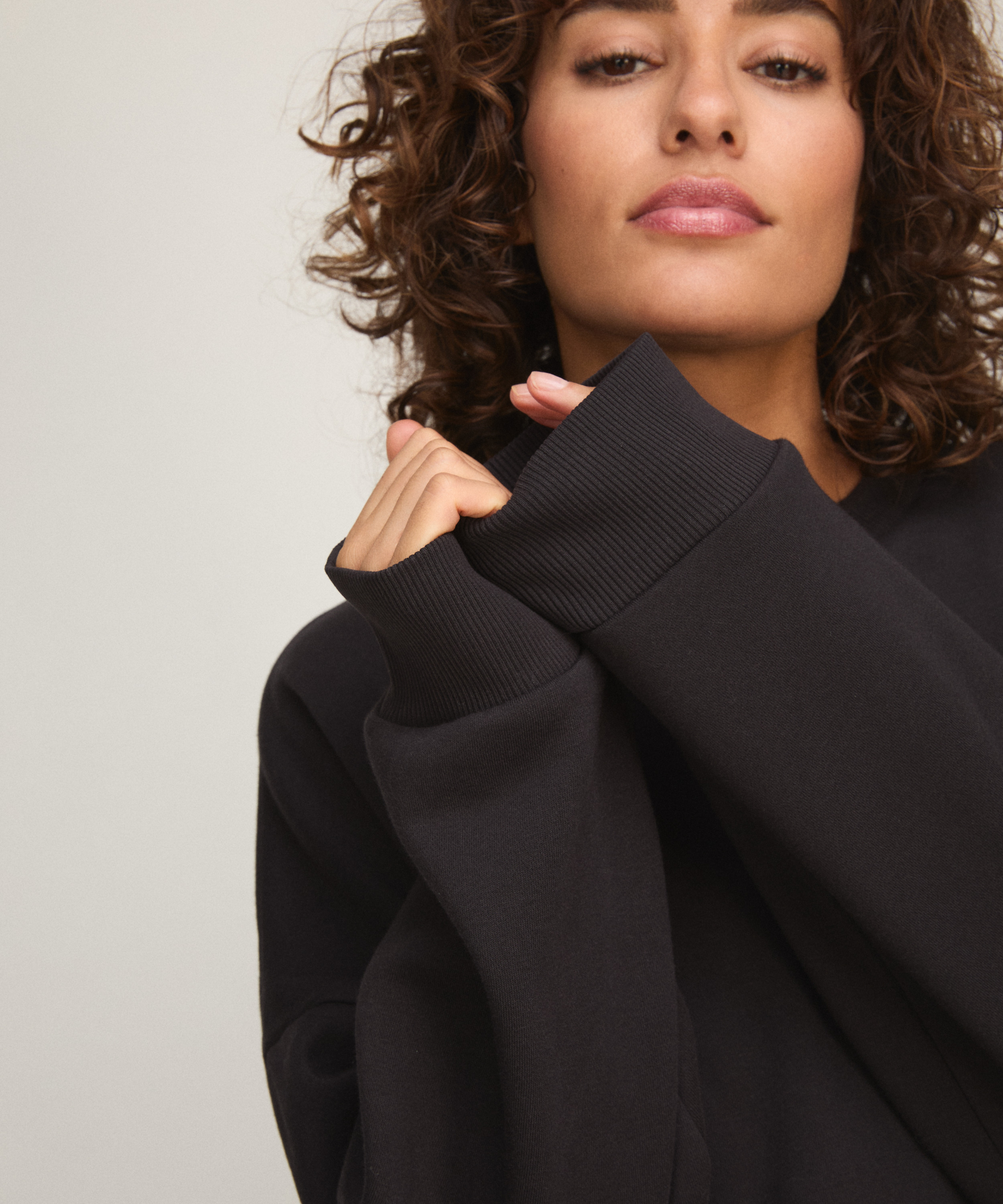 Top Crew Brushed Sweat, Black, main