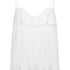 Plisse Lace Cami, White