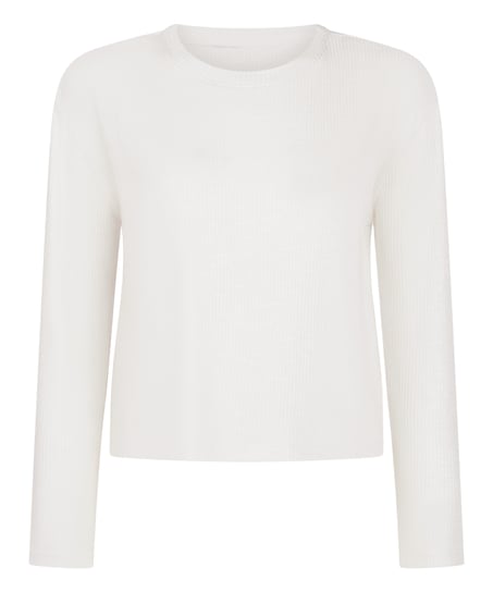 Long-Sleeved Pyjama Top, Beige