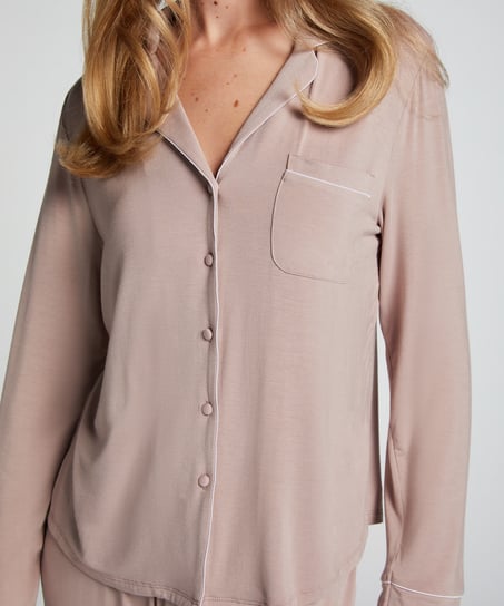 Essential Jersey Long-Sleeved Jacket, Beige