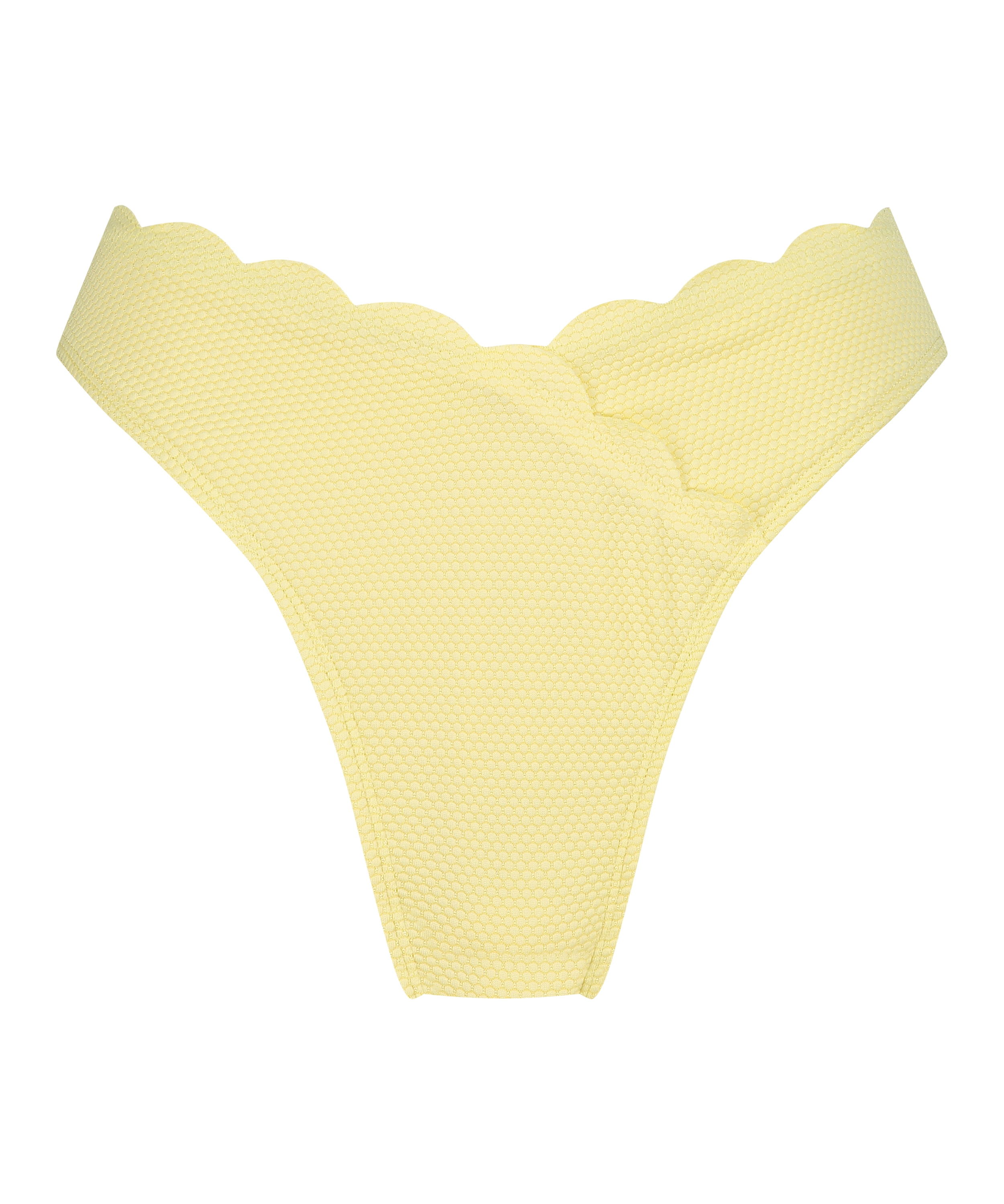 Scallop High-Leg Bikini Bottoms, Yellow, main