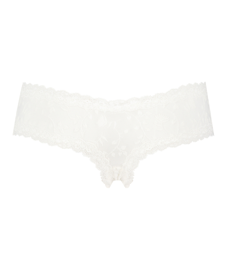 V-shaped Brazilian knickers mesh, White