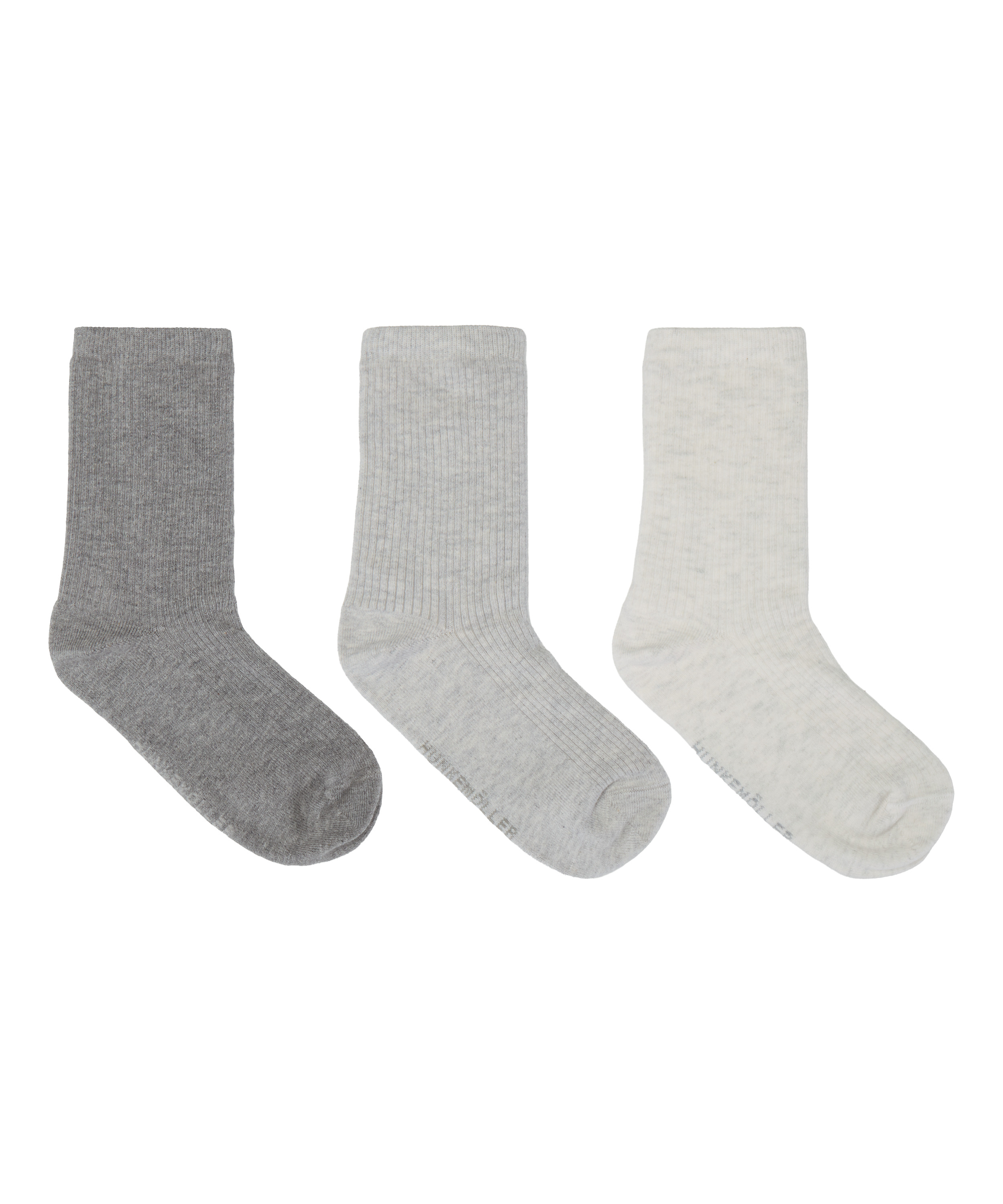 3-Pack Cotton Crew Socks, Gray, main