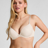 Plunge Padded Underwired Bra, Beige
