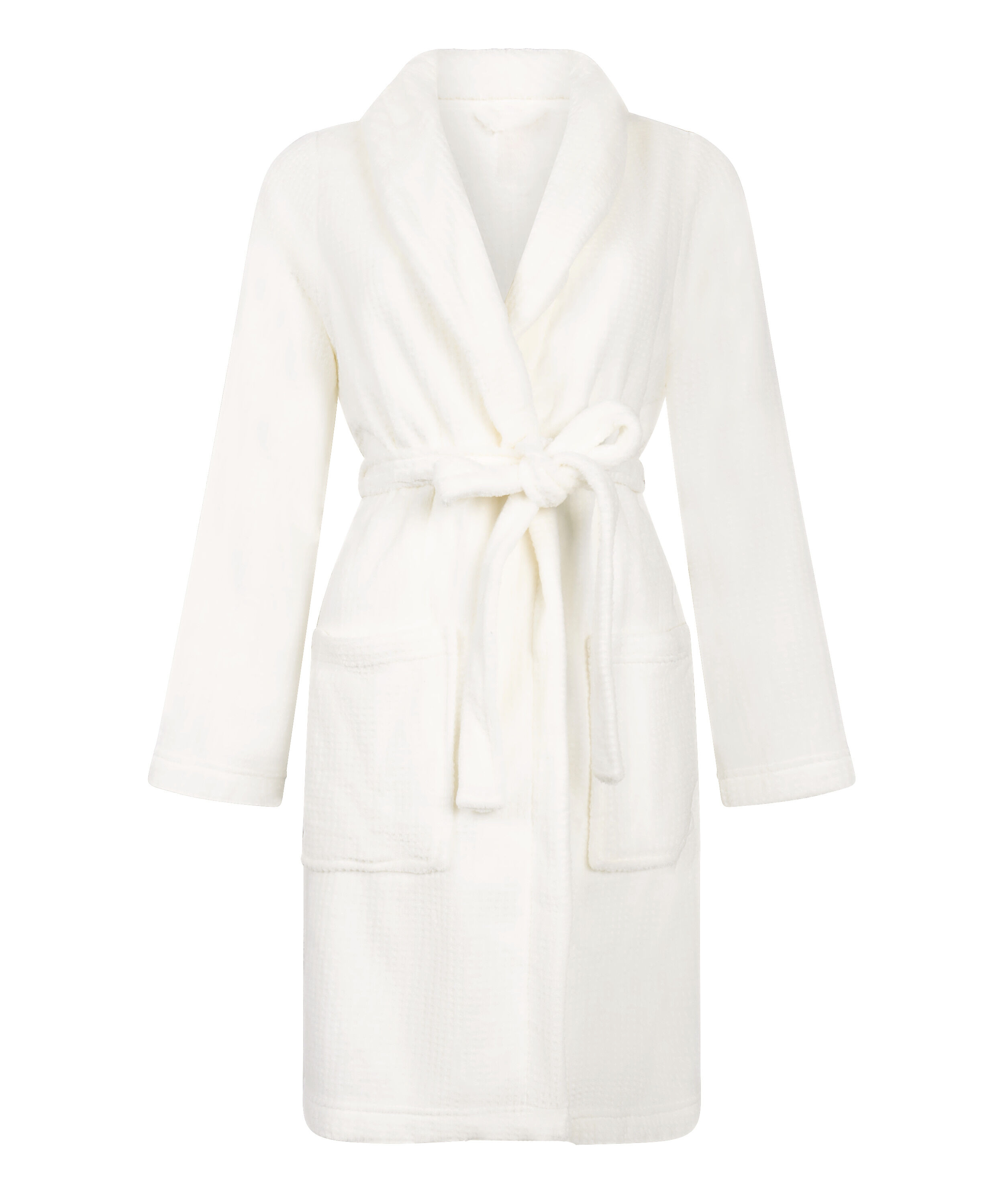Fleece Bathrobe, White