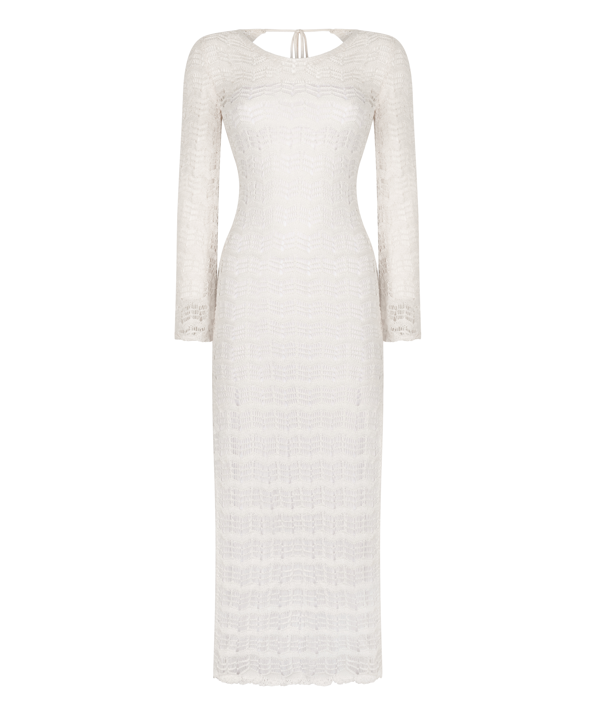 Crochet Maxi Dress, White, main