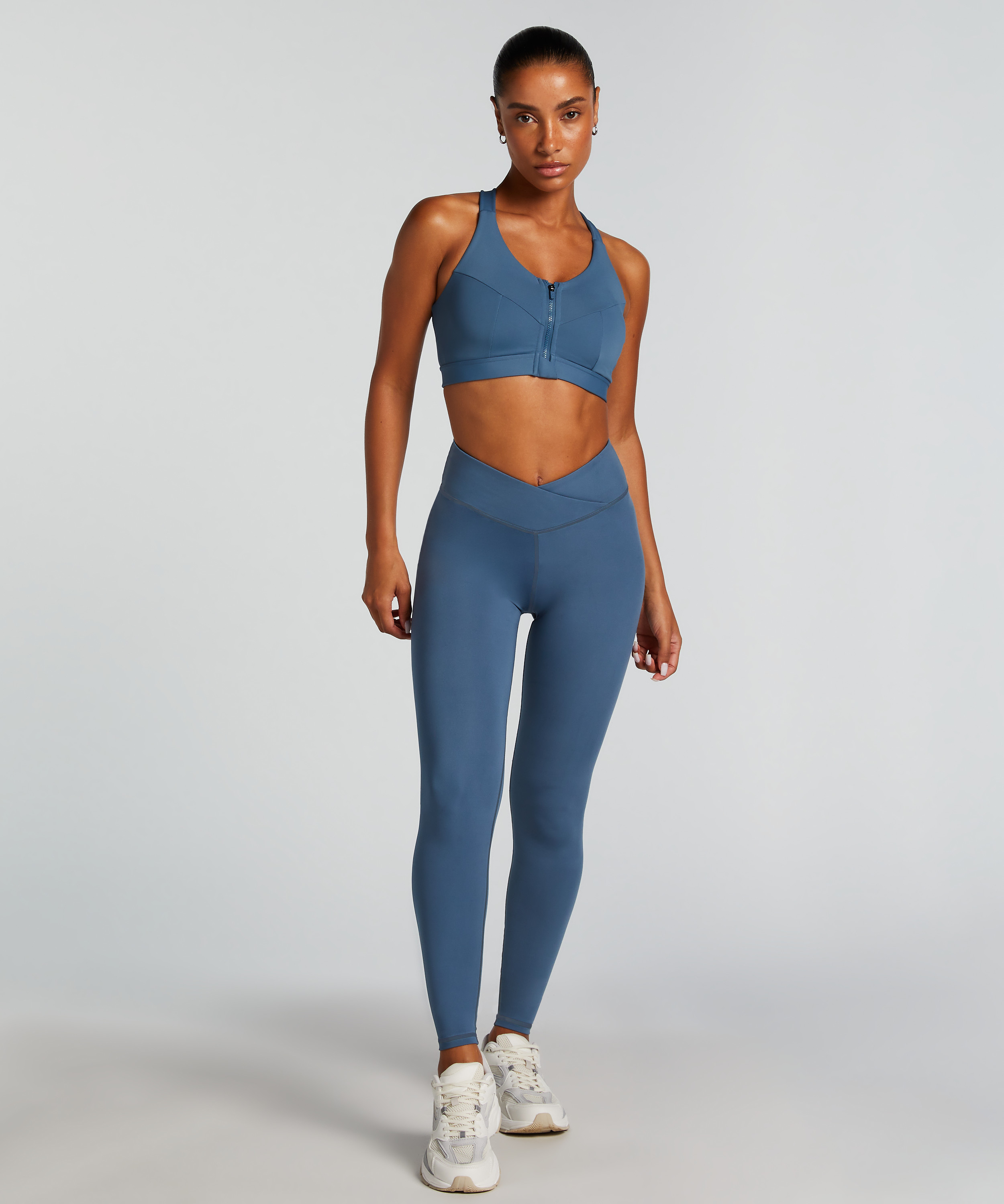 HKMX Crossed High Waisted Leggings, Blue, main