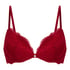 Marine Padded Push-Up Underwired Bra, Red
