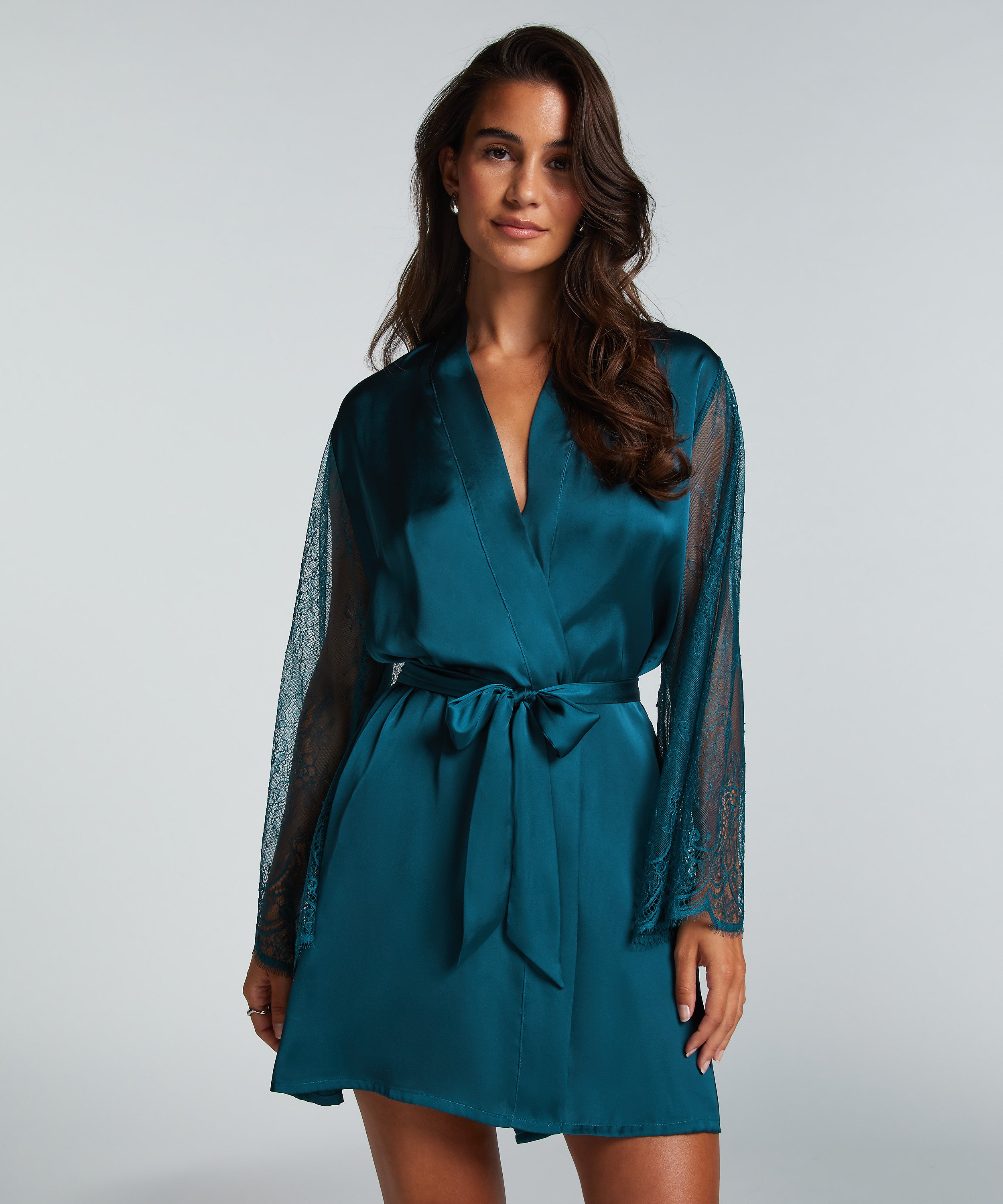 Satin Kimono, Blue, main