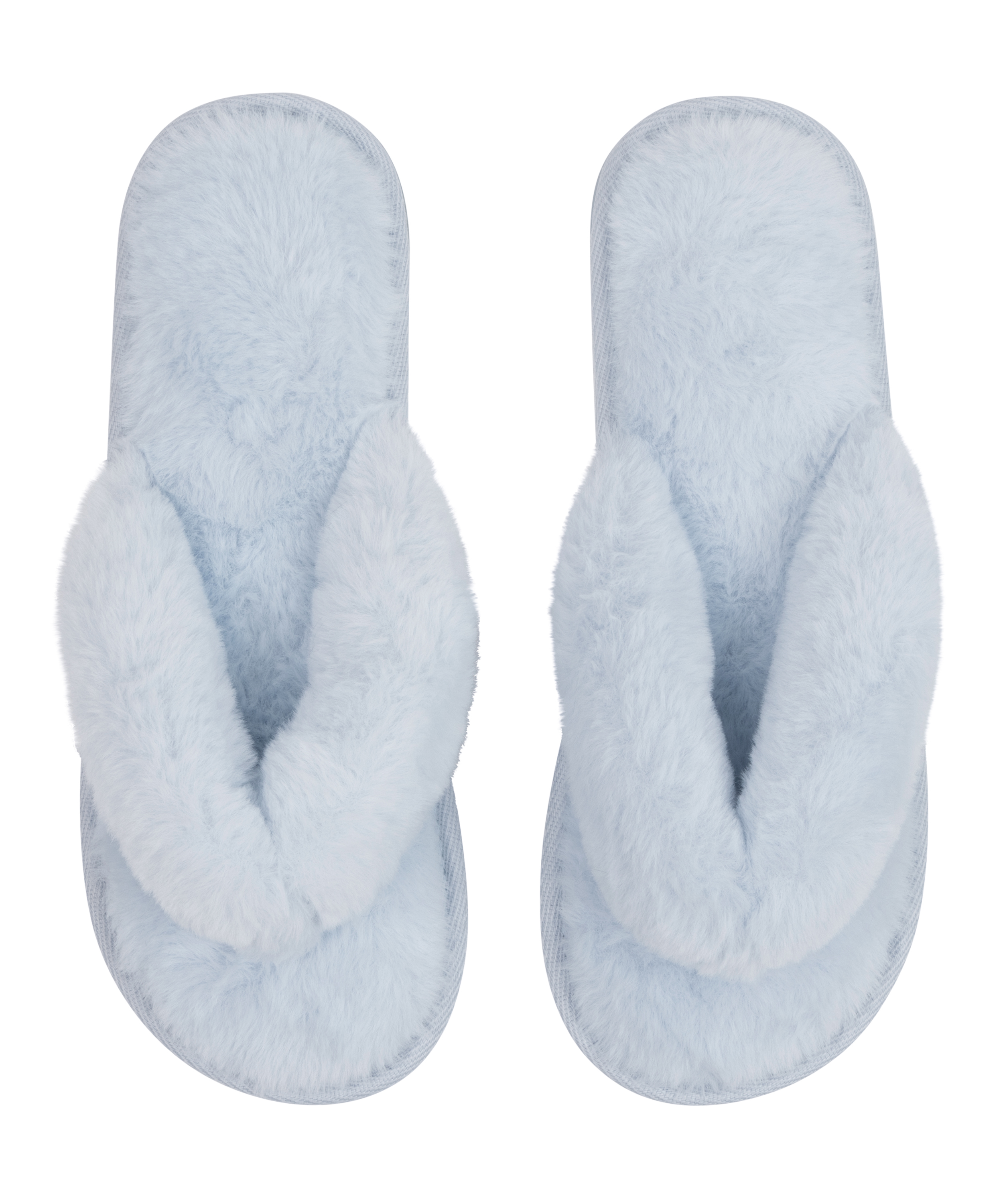 Fake Fur Slippers, Blue, main