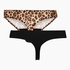 2-Pack Invisible Thong, Black
