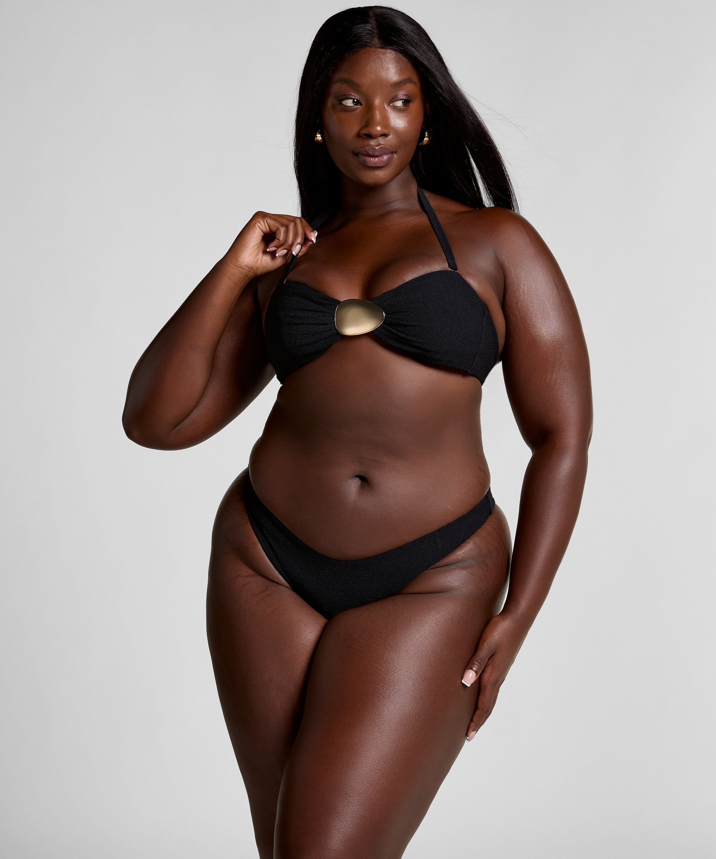 Cabo Bandeau Bikini Top, Black, main