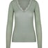 super soft Lace V-Neck shirt with Cashmere, Green