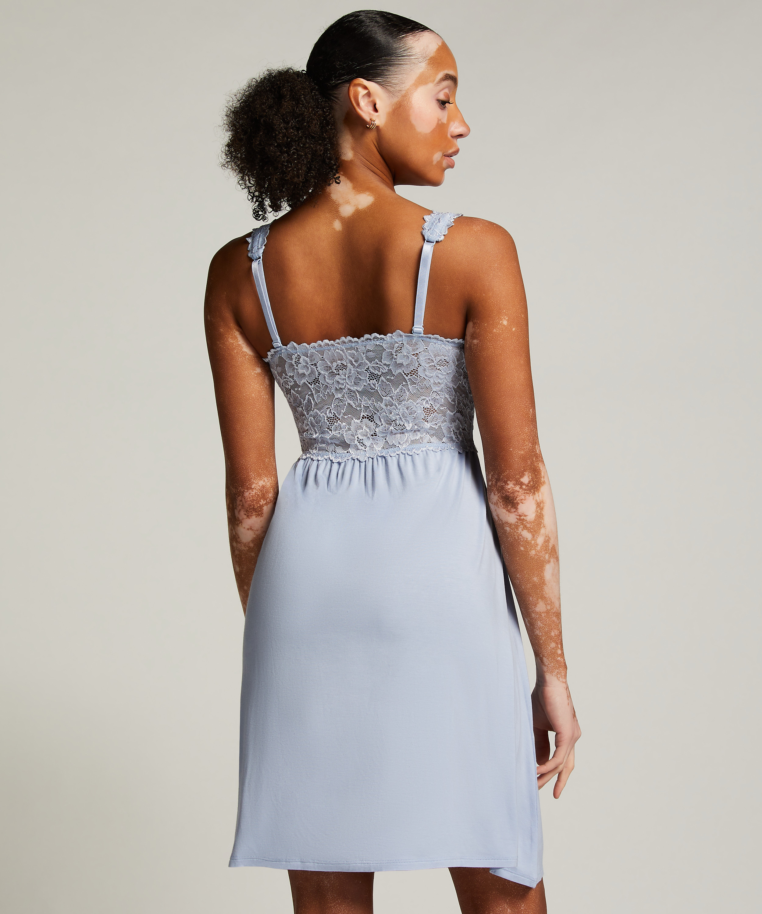 Nora Lace Slip Dress, Blue, main