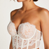 Chlo Padded Underwired Longline Maximizer Bra, White