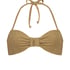 Goldie Shimmer Bandeau Bikini Top, Yellow