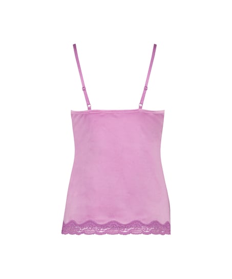 Velours Lace Cami Top, Pink