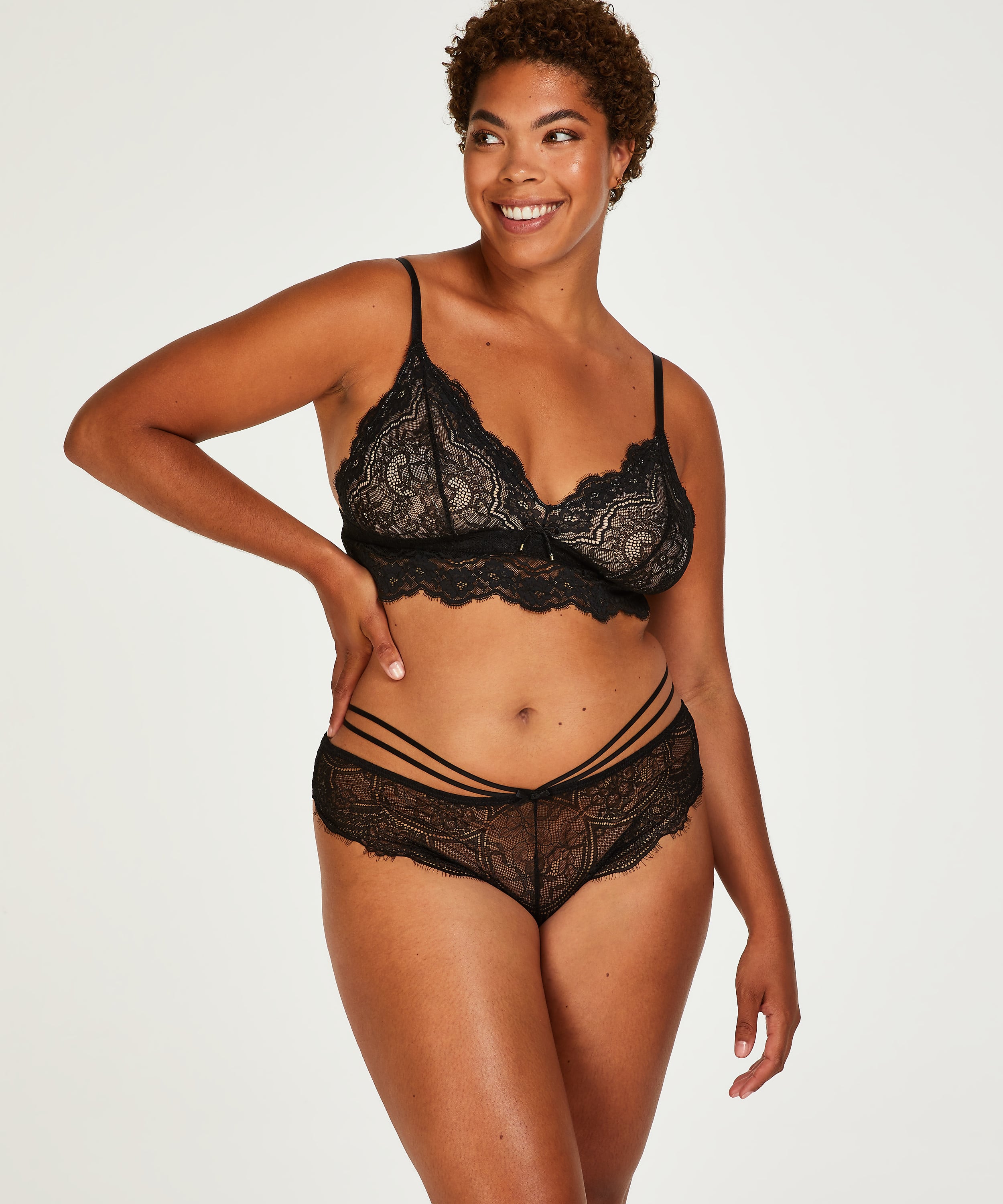 Sian High Cut Brazilian, Black, main