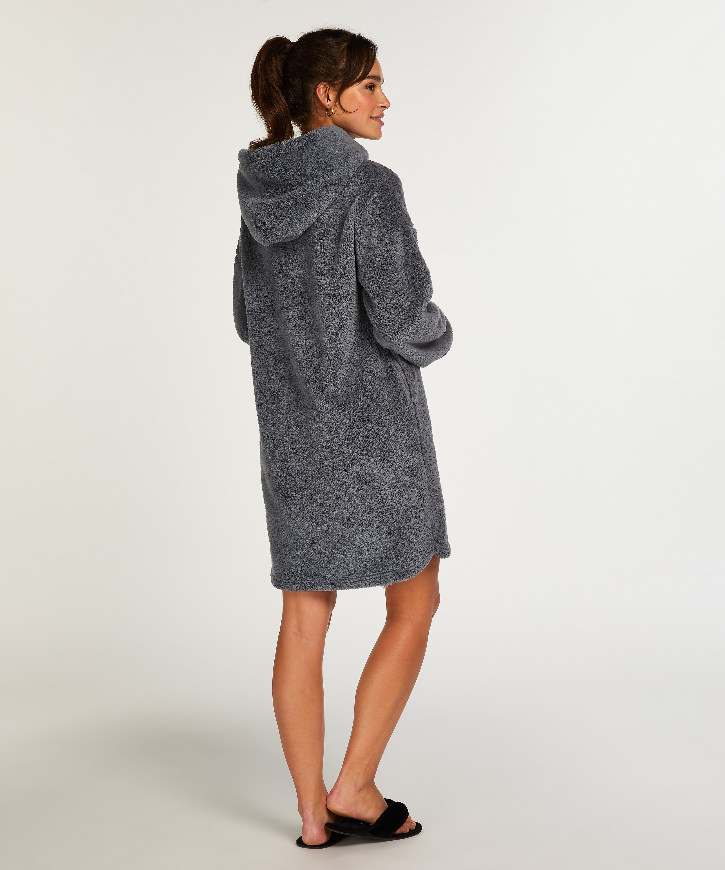 Snuggle Fleece Lounge Dress, Green, main