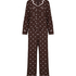 Pyjama Set Poplin Ruffle, Brown