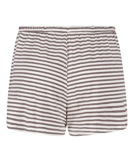 Pyjama Shorts Striped Jersey, White