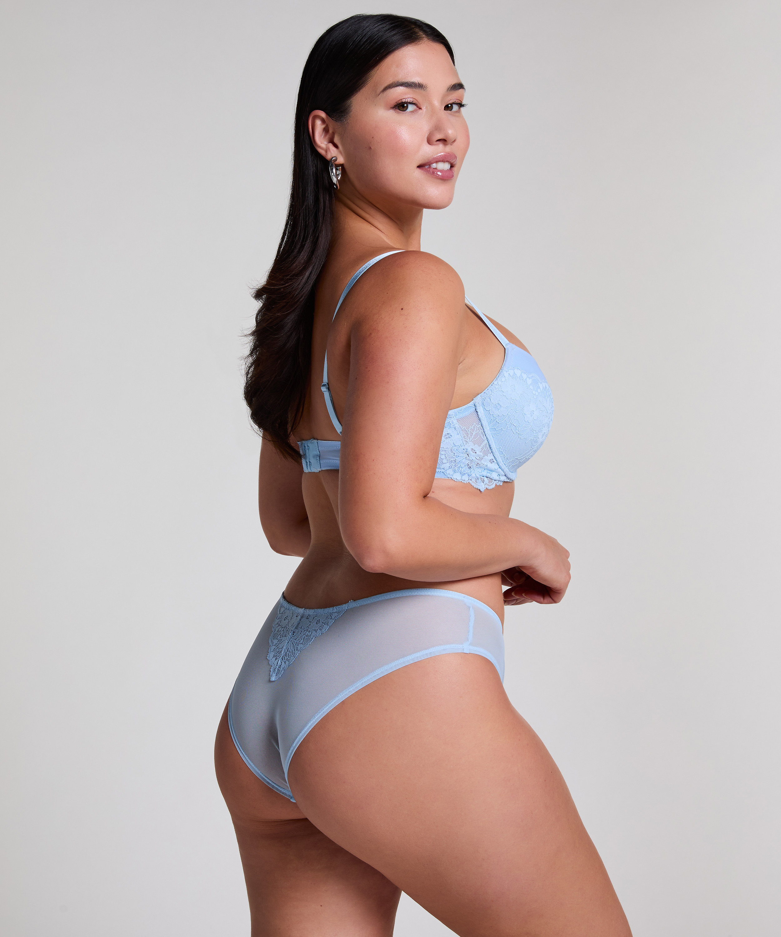 Cherry Padded Underwired Bra, Blue, main