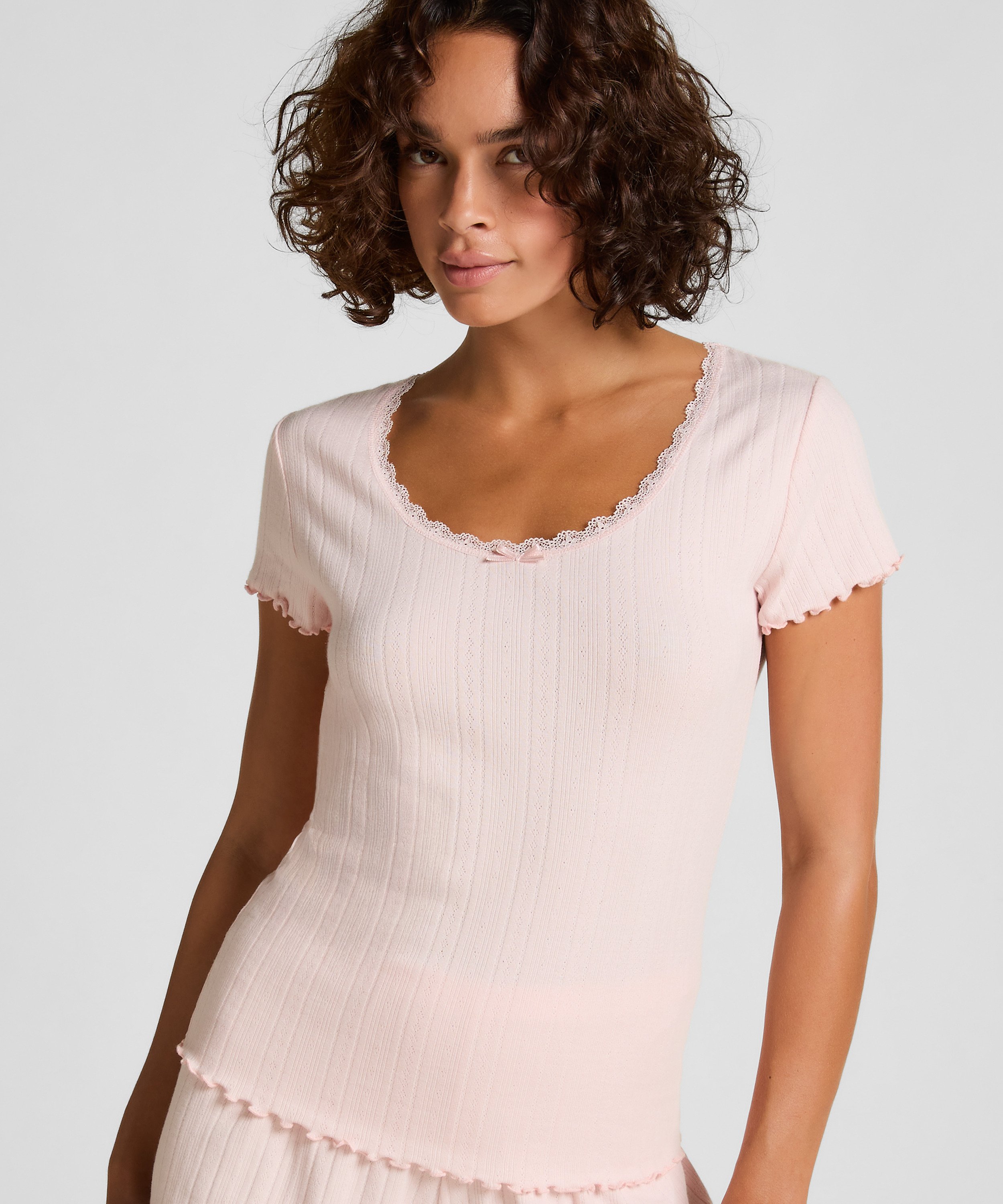 Pointelle Top Lace, Pink, main