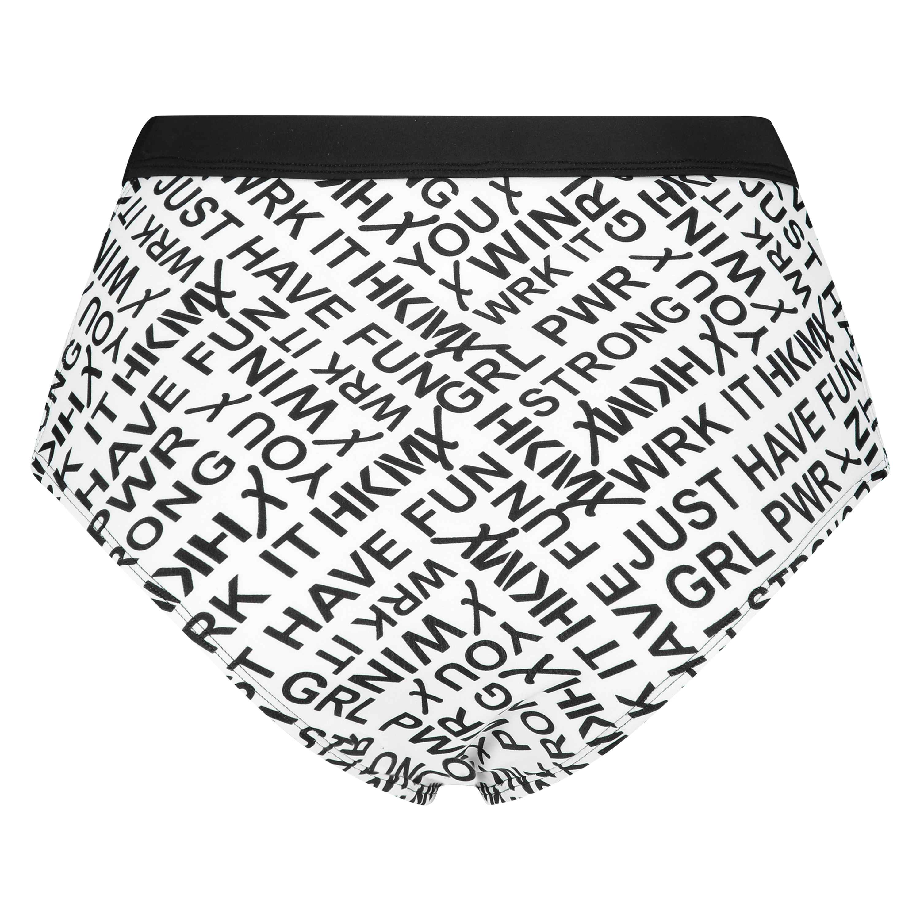 HKMX High Waist Cheeky Bikini Bottoms, White, main