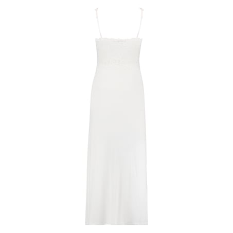 Long slip dress Modal lace, White