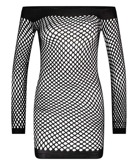 Private Fishnet Festival Dress, Black