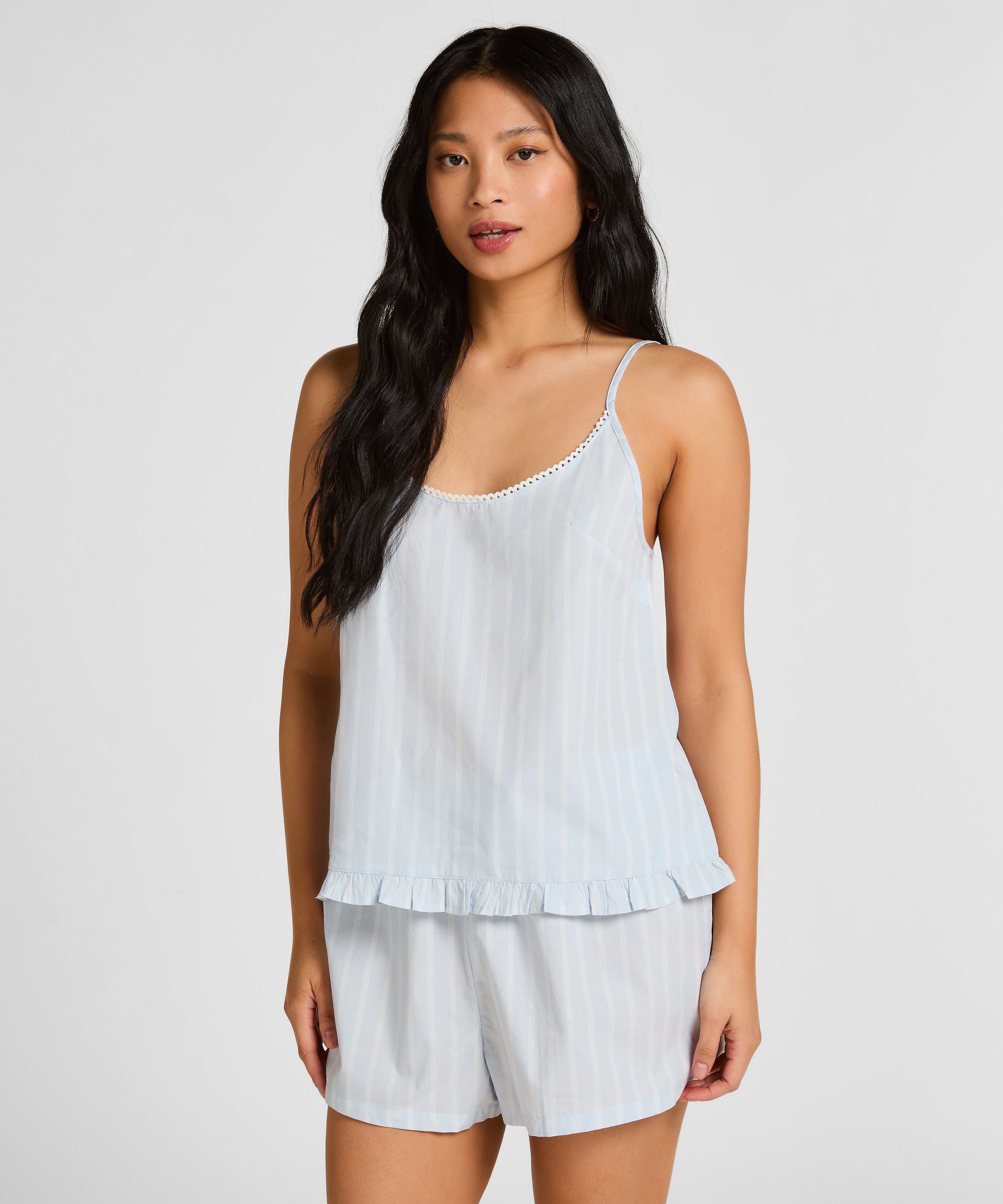 Striped Short Cotton, Blue, main