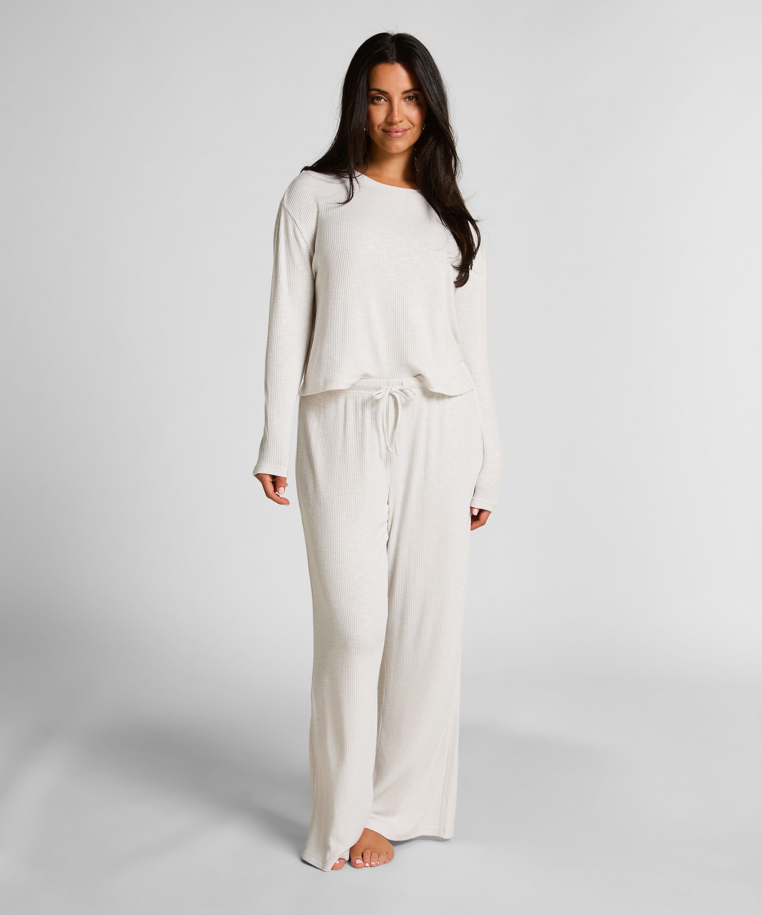 Pointelle Pyjama Pants, Beige