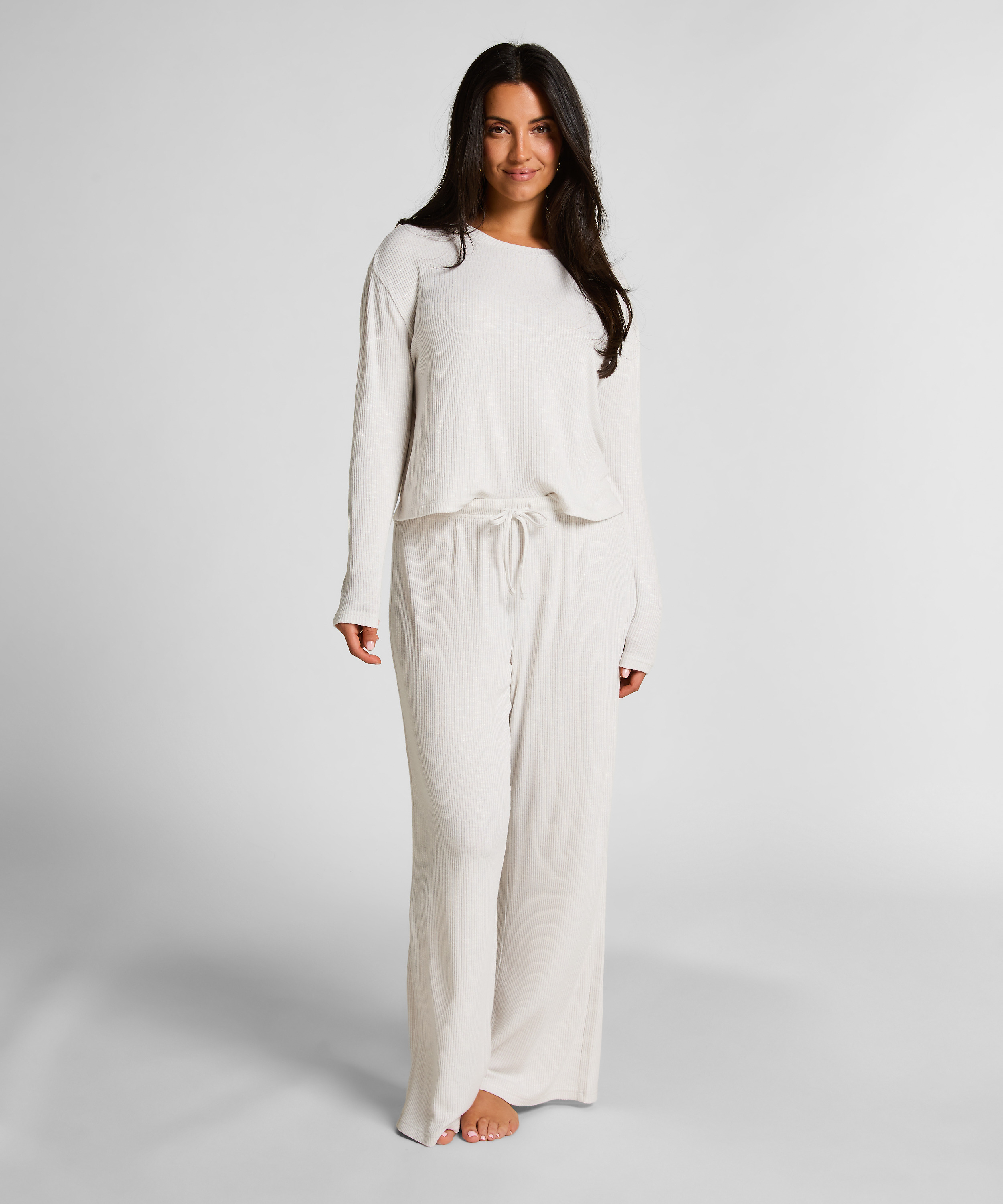 Pointelle Pyjama Pants, Beige, main