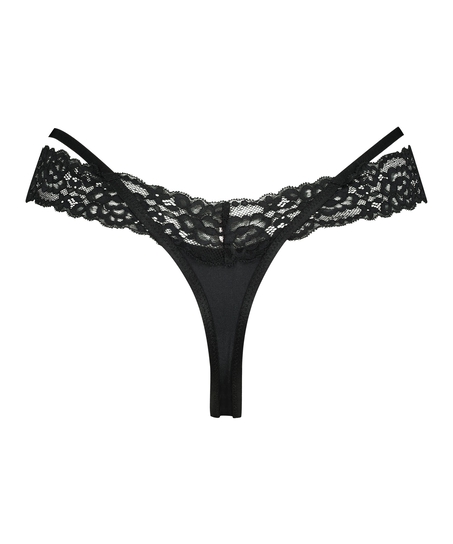 Elliena Extra Low V Thong, Black