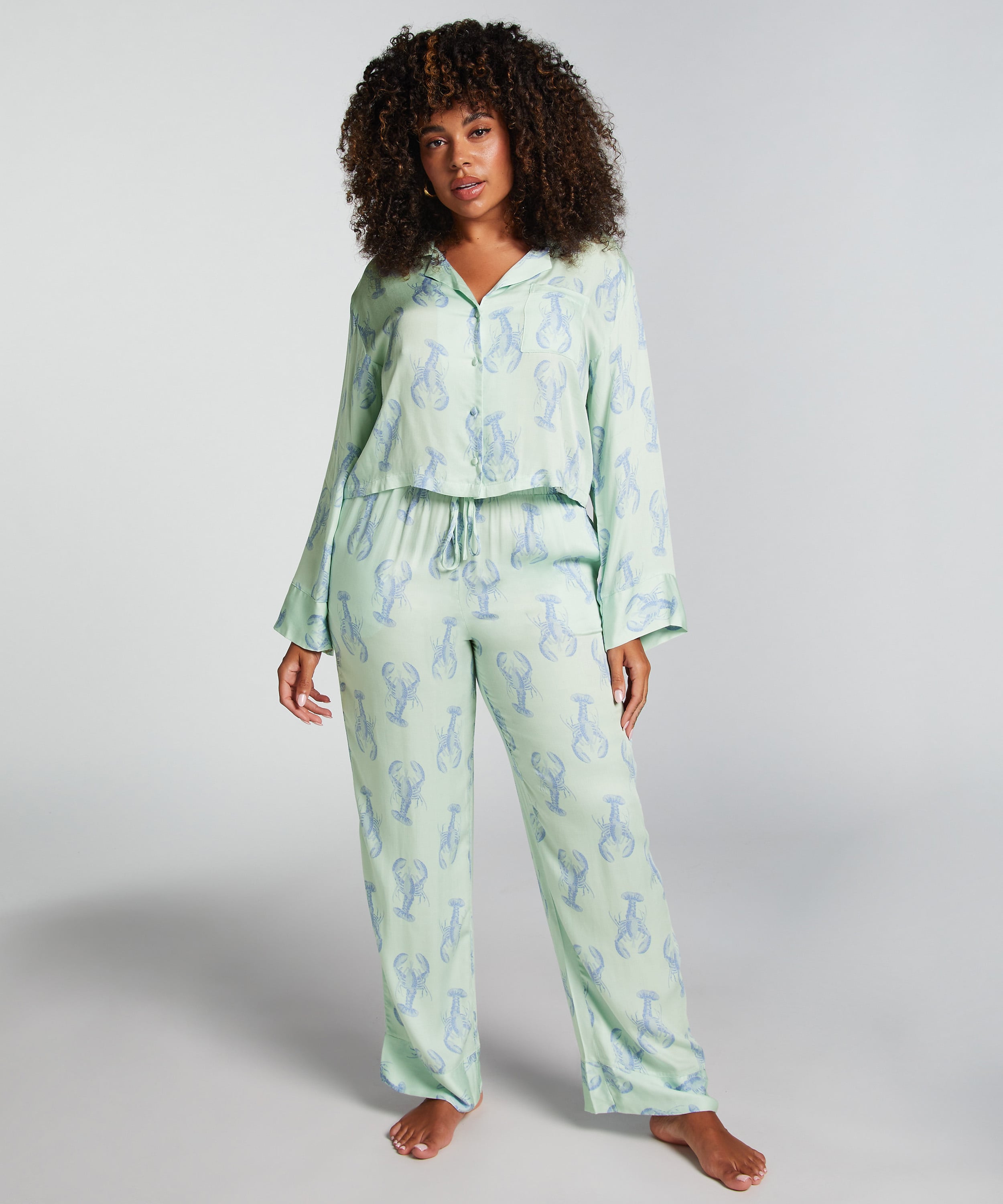 Satin Long-Sleeved Jacket, Green, main