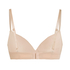 Plunge Padded Underwired Bra, Beige
