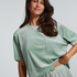 Top Velours Pocket, Green